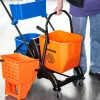 Rootz Professional Cleaning Trolley - Vagtmarkedskurv - Rengøringsvogn - Let gulvrensning - 78 cm x 45 cm x 95 cm