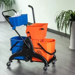 Rootz Professional Cleaning Trolley - Vagtmarkedskurv - Rengøringsvogn - Let gulvrensning - 78 cm x 45 cm x 95 cm