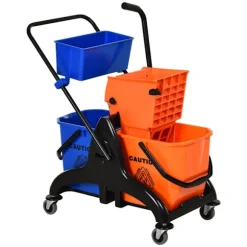Rootz Professional Cleaning Trolley - Vagtmarkedskurv - Rengøringsvogn - Let gulvrensning - 78 cm x 45 cm x 95 cm
