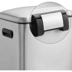 Rootz skraldespand - Affaldsseparering - 40 L - Pedalspand - Metal - Håndtag - Softclose - Sølv - 44,5 x 36 x 60 cm