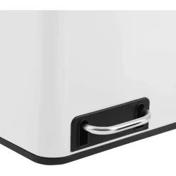 Rootz skraldespand 54L - Affaldssepareringssystem - 3 x 18 l - Pedalspand - Affaldsseparering skraldespande - Rustfrit stål - Hvid