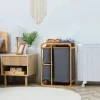 Rootz vasketøjskurv - Bambus vasketøjskurv - 3 aftagelige kurve - Naturgrå - 50 cm x 32 cm x 69,7 cm