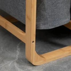 Rootz vasketøjskurv - Bambus vasketøjskurv - 3 aftagelige kurve - Naturgrå - 50 cm x 32 cm x 69,7 cm