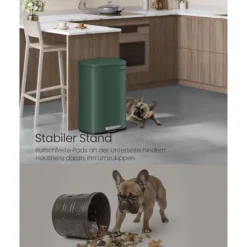 Rootz Vintage Green Steel skraldespand - Skraldespand - Affaldskurv - Stål- og plastkonstruktion - 43,2 cm x 37,1 cm x 63,2 cm