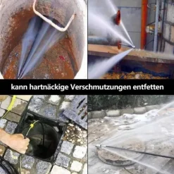 Rørrenseslange, 20 M, 180 Bar, højtryksslange med adapter, Sæt til Krcher højtryksrenser