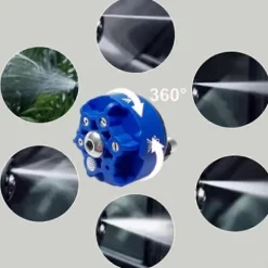 Rustfri stål multifunktionel højtryksrenser spraydyse, 6 i 1 hurtigskift [D] 1.2 Hole Spout