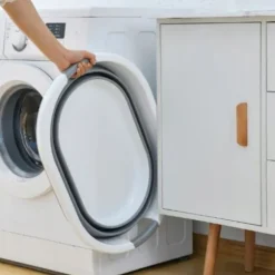 Sammenfoldelig Vasketøjskurv / Balje - Foldbar Kurv 25L Grey