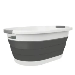 Sammenfoldelig Vasketøjskurv / Balje - Foldbar Kurv 25L Grey