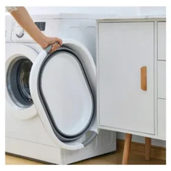 Sammenfoldelig Vasketøjskurv / Balje - Foldbar Kurv 25L Grey