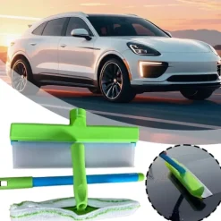 Silikone Vandblad Rengøringssæt Genanvendelige Glasrengøringsværktøjer med Silikoneskraber Mikrofiber Skrubber til Professionel Bilpleje (FMY) Green | Fyndiq