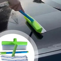 Silikone Vandblade Rensesæt Genanvendelige Glasrenseværktøjer med Silikoneskraber Mikrofiber Skrubber til Professionel Autopleje (FMY) Green