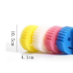 Sjov skuresvamp med smiley-ansigt, plet- og lugtfjernende honeycomb-svamp, holdbar rengøringssvamp til hjemmekøkken, plastiksvamp (sæt med 3) Yellow+blue+red | Fyndiq