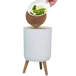Skraldespand, 7L/1,8G skraldespand med tryk, nordisk moderne skraldespand, plastik skraldespand, egnet til køkken, soveværelse, stue