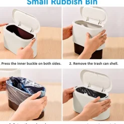 Skraldespande Sensorstyrede skraldespande Robuste og holdbare bordpladeskraldespande Mini skraldespande Skrivebordsskraldespande Plastikskraldespande Skraldespande Hvid | Fyndiq