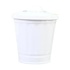Skrivebordsaffaldsspand med låg, spandform, lækagesikker, stor åbning, skraldespand BY White One Size