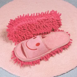 Smile Face Mopping Hjemmesko Vaskbar Rengøring Gulv Dust Sli Blue OENSIZE
