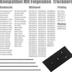 Sæt med 4 filtre til Bauknecht, Privileg, Whirlpool tørretumbler med varmepumpe - Svampefiltermåtter g20241743329 (FMY)