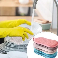 Sæt med 8 vaskbare mikrofibersvampe, perfekte til nonstick-s