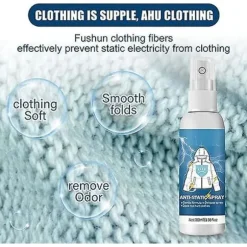 Statisk Spray til Tøj, Statisk Spray, Statisk Eliminator Spray, Statisk Fjernere til Tøj, Statisk Beskyttelsesspray til Tøj, 100ml (FMY)