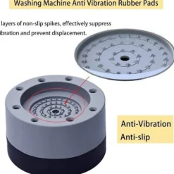 Støjreducerende fødder til vaskemaskine, 4 stk. vaskemaskinefødder, vibrationsdæmpende vaskemaskinepuder, skridsikre