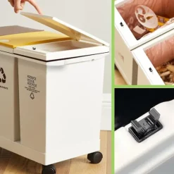 stk. holdbare lågspænder til beholdere, kompatible med Brabantia-spande, vandtæt touch top-låg, fleksibel lågspænde til beholdere, egnet