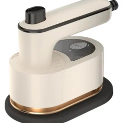 Strygejern, stabelbar tøjdamper, transportabelt strygejern, mini strygemaskine, beige