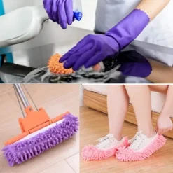 Støvforsvarere: Mikrofiber Moppe Sutsko, Elastisk Bånddesign, Justerbar Størrelse, Vaskbar Genanvendelig, Let at Rengøre, Multifunktionel Gulvrengøring | Fyndiq