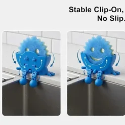 Svampestativ med Dræning 3D-Printet Scrub Daddy Stativ Sjovt Svampestativ til Køkkenvask Bordplade Svampeholder Grøn