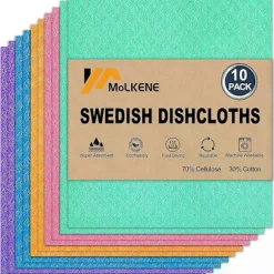 Svenske Opvaskeklude, 10-pak Genanvendelige Køkkenklude Ultra Absorberende
