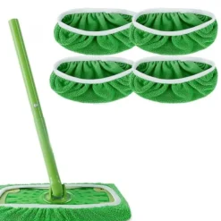 Swiffer Sweeper Moppe Udskiftningspuder, Klude til Swiffer Gulvmoppe, Genanvendeligt Betræk 4 Pcs