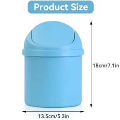 Swing Cover Bin, Lille Swing Affaldsbeholder Badeværelse Kosmetik Bordplade Bin Mini Affaldsspand Badeværelse Skraldespande med Swing Låg, Lille Skrivebords Affaldsbeholder til Blue | Fyndiq