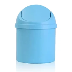 Swing Cover Bin, Lille Swing Affaldsbeholder Badeværelse Kosmetik Bordplade Bin Mini Affaldsspand Badeværelse Skraldespande med Swing Låg, Lille Skrivebords Affaldsbeholder til Blue | Fyndiq