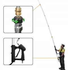 Teleskoplanse til Højtryksrenser 1,5-6,3M – 4000 PSI | Aluminium | 5 Dyser | Kompatibel med Karcher HD HDS