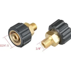 T&F Højtryksrenser Adapter M22 til M22 / 3/8" / 1/4" Hurtigkobling til Sprøjtepistol