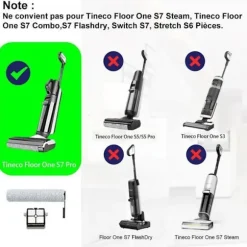 Tineco Floor One S7 Pro Støvsuger Tilbehørssæt, 2 Børsteruller og 2 HEPA-filtre til Floor One S7 Pro.