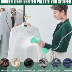 Tøjdamper 1500W Håndholdt, 15s Hurtig Opvarmning, 300ml Aftagelig Tank (Beige)