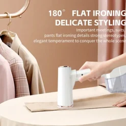 Tøjdamper 1500W hurtig opvarmning, 400ml vandtank, LCD digital display (hvid)