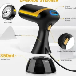 Tøjdamper, 1500W kraftig tøjdamper med 350 ml aftagelig vandtank