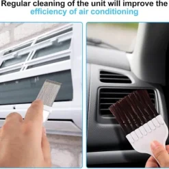 To-delt rengøringsbørste til aircondition - Aircondition rengøringsbørste - Kondensspraybørste - Rustfrit stål