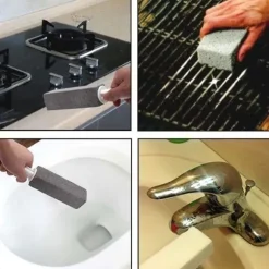Toilet Badeværelse Rengøring Pimpsten Rustfrit Stål Fin Sandbørste med Håndtag (2-pak)_yux