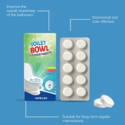 Toilet Bowl Cleaner Tablets - Deodorant & Septisk Sikker – Stærk Rengøring, Pletfjerner for Langvarig Friskhed