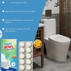 Toilet Bowl Cleaner Tablets - Deodorant & Septisk Sikker – Stærk Rengøring, Pletfjerner for Langvarig Friskhed