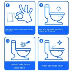 Toilet Skålrenser Brusende Tablet BLÅ blue