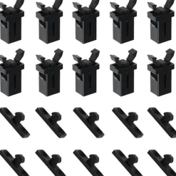 Touch Lid Bin Lock, Plastik Udskiftningslåse, Bin Lock Catch, Udskiftnings Bin Clasp, 10Pairs Touch Lid Bin Latch Lock, Sort