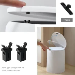 Touch Lid Bin Lock, Plastik Udskiftningslåse, Bin Lock Catch, Udskiftnings Bin Clasp, 10Pairs Touch Lid Bin Latch Lock, Sort