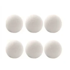 Tørrebolde i uld 3 cm 6-pak Hvid S