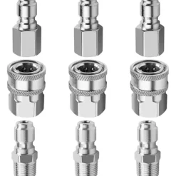 Trykvaske Adapter Sæt, 3/8 Tommer Rustfrit Stål Han og Hun Hurtigkoblingssæt til Trykvaske og Sprøjte