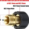 Trykvaskefitting M22 15mm 2# M22 15mm Hun til M22 14mm Han