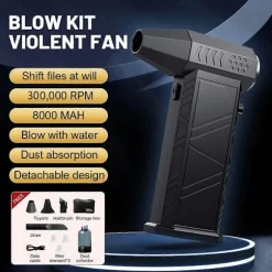 Turbo Jet Blæser 300000RPM Kraftig Luftblæser Børsteløs Motor Turbo Ventilator 8000mAh Souffleur Air Puiss