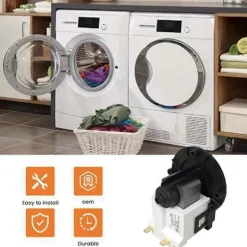 Udskiftnings vaskemaskine 5859EN1004J afløbsmotor til LG tromlevaskemaskine bundkar pumpe motor tilbehør (FMY) Black White